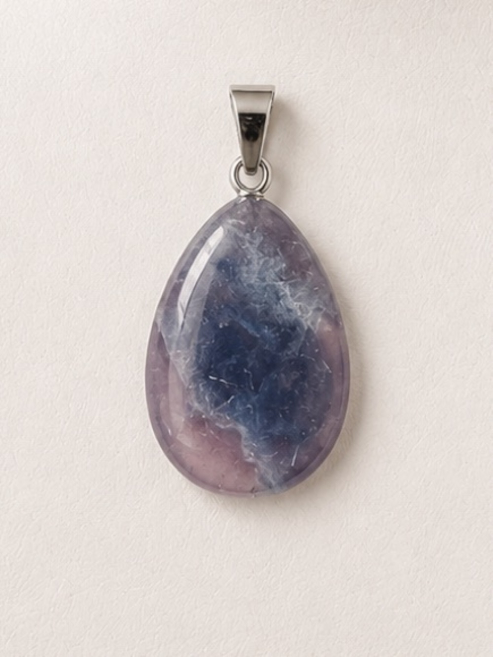 Natural stone teardrop pendant